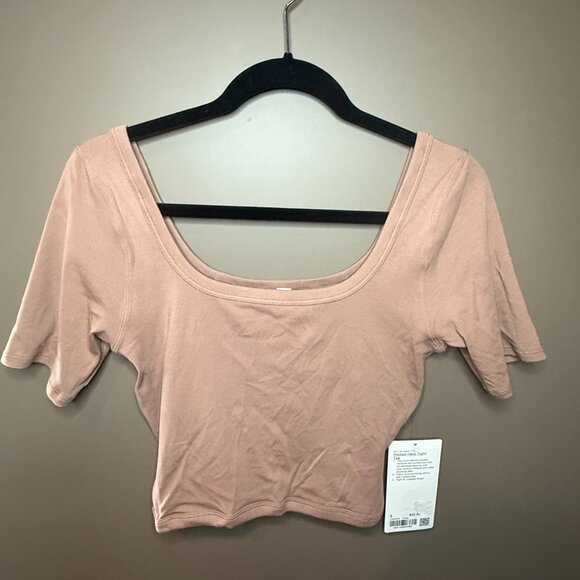 Lululemon Ribbed Held Tight Tee - Size 8 - Brownish/Rose - Picture 3 of 4